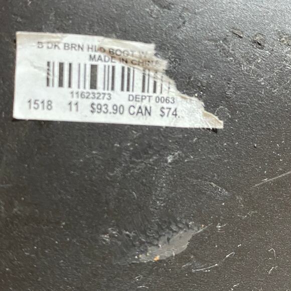 Torrid Western Knee High Boots with Straps Faux Suede Dark Brown Chunky Heel 11W - Picture 4 of 11